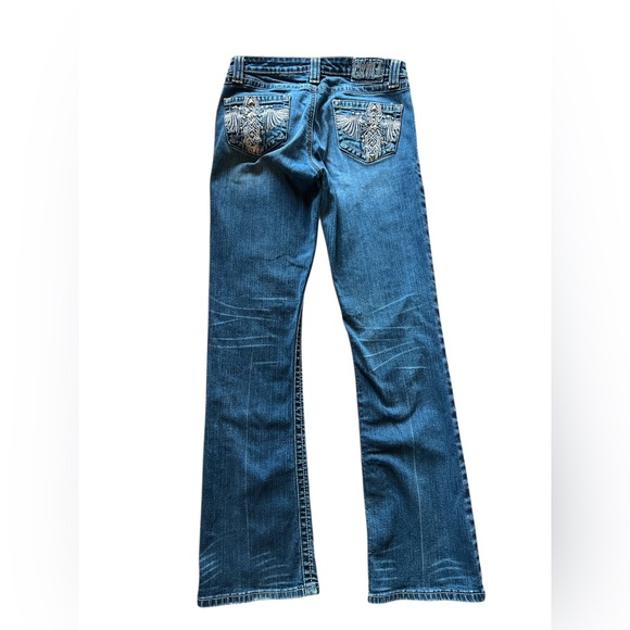 Cruel Girl Olivia Slim Bootcut Jeans Embellished Western Pockets Size 9L - Picture 3 of 6